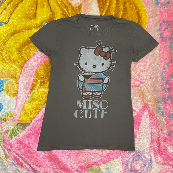 Hello Kitty Tops - {Hello kitty} Miso cute Grey Japanese tee